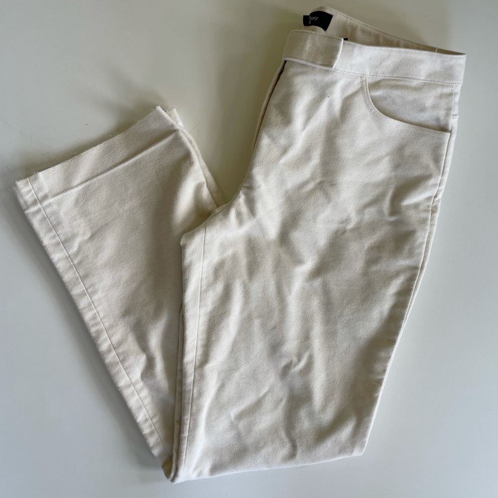 Theory cream denim cotton pants
